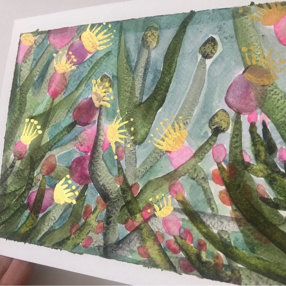 Watercolor painting “ underwater blooms “ - Picture 3 of 3